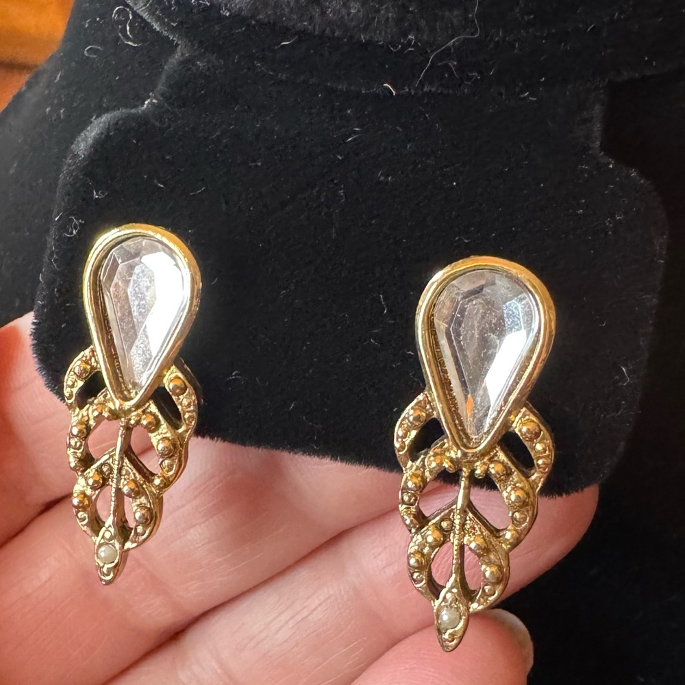 Gold and Silver Leaf Drop Earrings